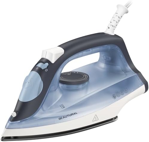 Compact Steam Iron for Clothes with Non-Stick Soleplate, Blue