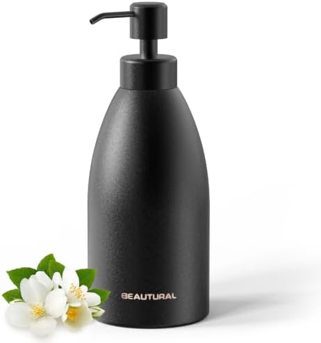 Matte Black Stainless Steel Soap Dispenser, 15.2 Oz