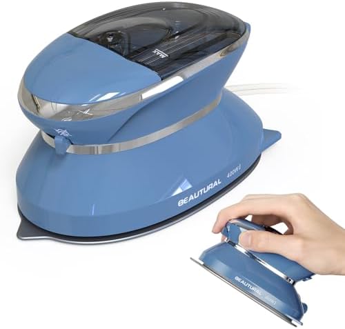 Mini Travel Steam Iron for Clothes with Dual Voltage, Blue