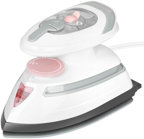 Mini Travel Steam Iron for Clothes with Dual Voltage, Pink