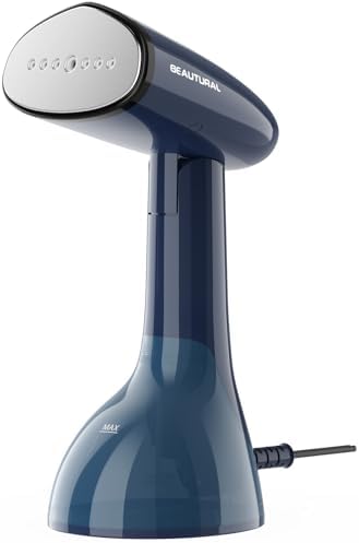 Steamer for Clothes, Handheld Garment Wrinkle Remover, Navy